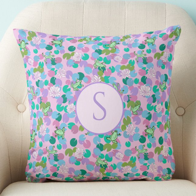 Almofada Cute pink frog baby girl nursery decor (Criador carregado)