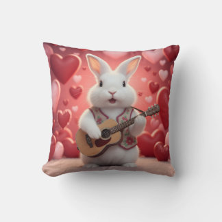 Almofada Cute Rabbit Playing Guitar For Love