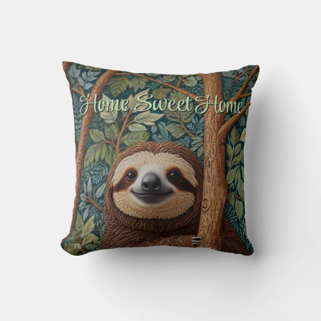 Almofada Cute retro boho Sloth  (Frente)