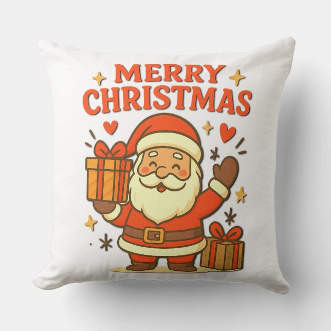 Almofada  Cute Santa Claus Christmas Art –  Merry Christmas (Frente)
