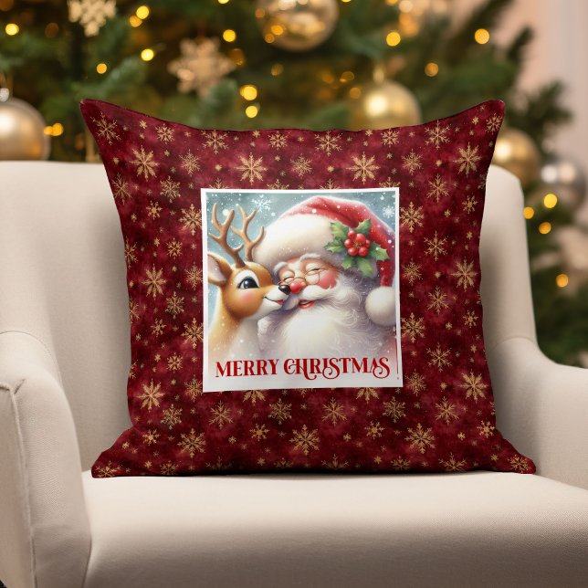 Almofada Cute Santa Claus Rudolph Holiday Pillow Cozy Home (Cute Santa Claus Rudolph Holiday Pillow Cozy Home

)