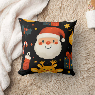 Almofada Cute Santa & Reindeer Christmas Pillow
