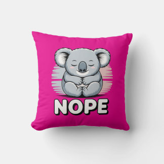 Almofada Cute Sleeping Koala “Nope” Funny Cartoon