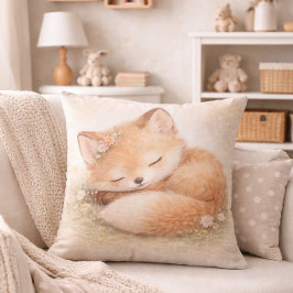 Almofada Cute Sleeping Woodland Baby Fox Neutral Kids Room