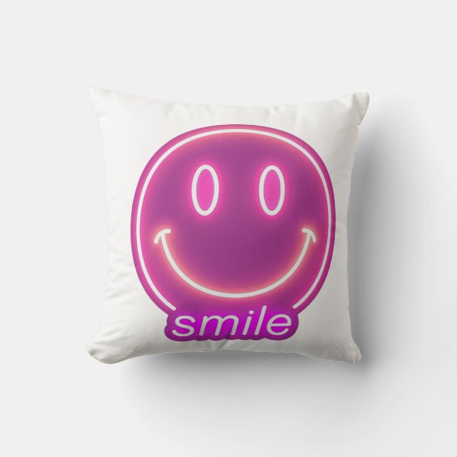 Almofada Cute Smiling Face Pillow – Cheerful Home Decor” (Frente)
