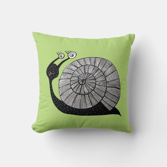 Almofada Cute Snail Green Kids (Frente)