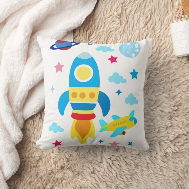 Almofada Cute Spacecraft Rocket Ships Pattern (Cobertor)