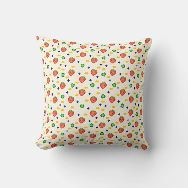 Almofada Cute Strawberry Pattern (Frente)