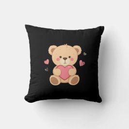 Almofada Cute Teddy Bear Holding Heart – love