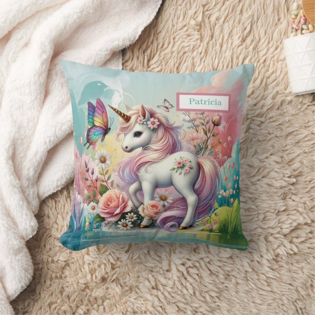 Almofada Cute unicorn lovers add name (Cobertor)