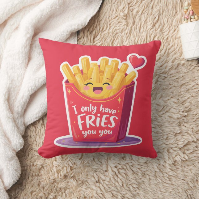Almofada Cute Valentine French Fries Pun (Cobertor)