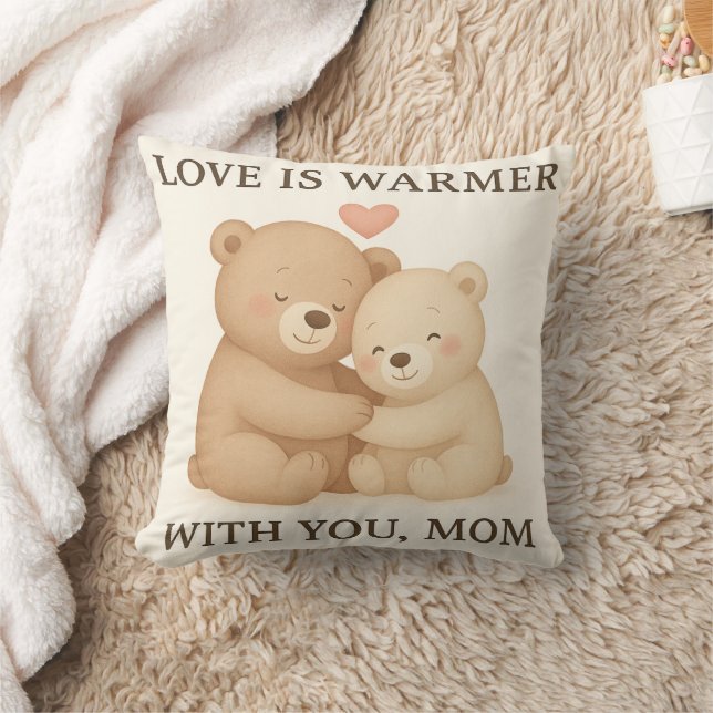 Almofada Cute Valentine’s Day Bear Pillow for Mom – Gift (Cobertor)