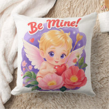 Cute Valentine's Day Cupid with "Be Mine"