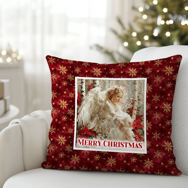 Almofada Cute Victorian Angel Red Gold Holiday Accent Xmas (Cute Victorian Angel Red Gold Holiday Accent Christmas Pillow

)
