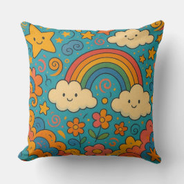 Almofada Cute Vintage Aesthetic Pattern Pillow 🌈✨🌸