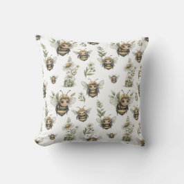 Almofada Cute Watercolor Bumblebee Design | Soft Pastel Bee