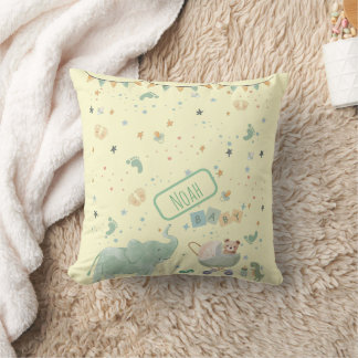 Almofada Cute Watercolor Elephant Teddy Bear Baby