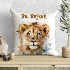 Almofada Cute Watercolor Pequena Leão Motivação