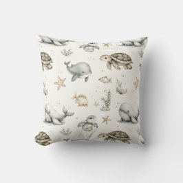 Almofada Cute Watercolour Ocean Baby Animals 