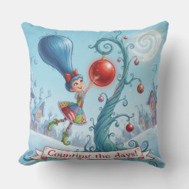 Almofada Cute Whimsical Christmas Counting the days -
