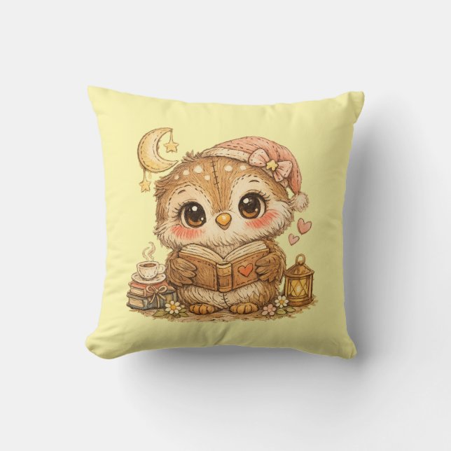 Almofada Cute Whimsical Watercolor Animal  (Frente)