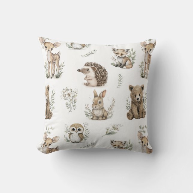 Almofada Cute Woodland Animal Watercolour (Frente)