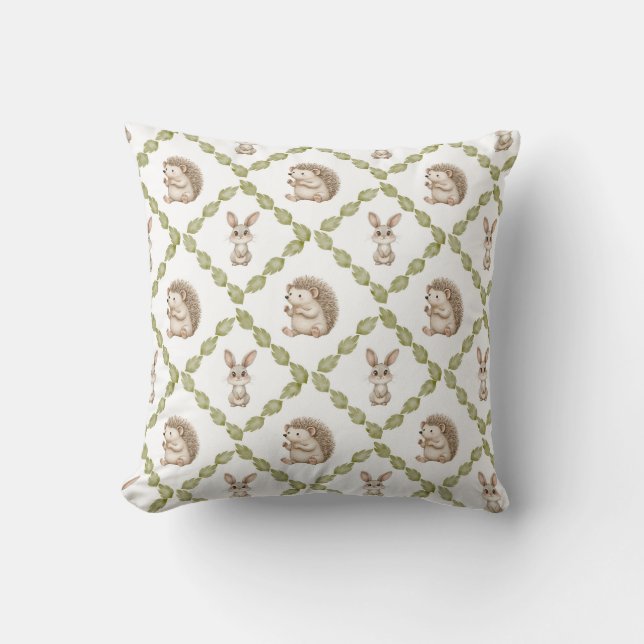 Almofada Cute woodland animals and leaves design (Frente)