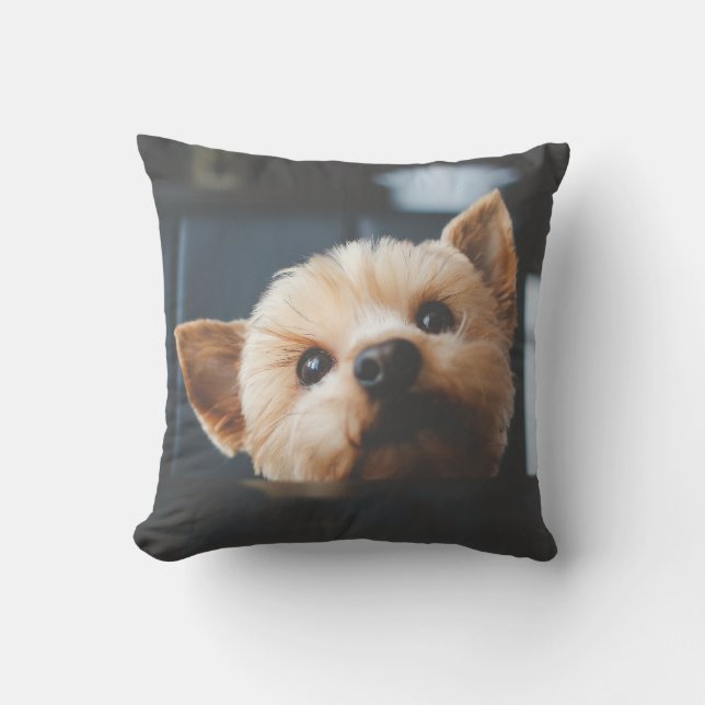 Almofada Cute Yorkshire Terrier Puppy Dog Travesseiro (Frente)