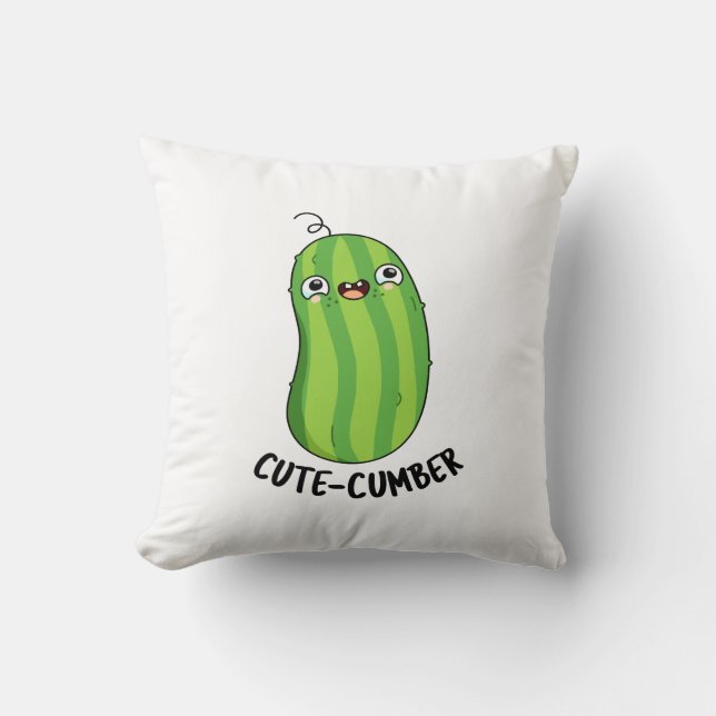 Almofada Cutecumber Funny Cucumber Pun (Frente)