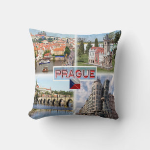 Almofada CZ Praga - Castelo de Old Town Hall - Ponte Charle