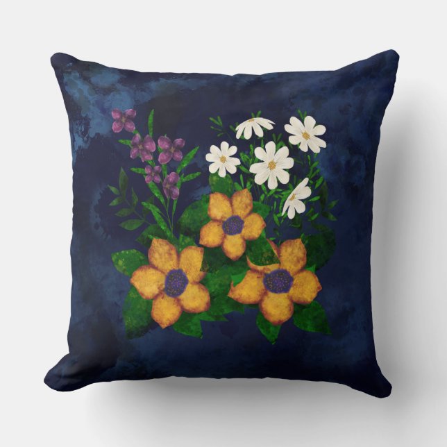 Almofada da Mamãe de Flores Personalizadas (Frente)