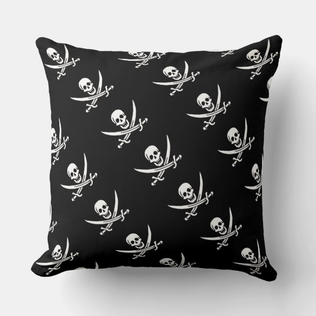 Almofada Da "travesseiro do pirata da bandeira de Jack (Frente)