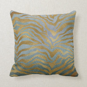 Almofada Da zebra Glam Dourado africana da cerceta do
