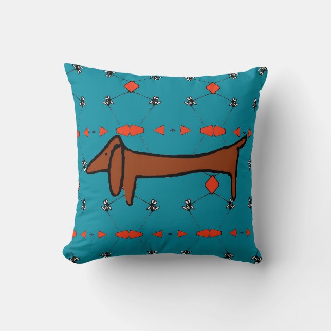 Almofada Dachshund Abstrato (Frente)
