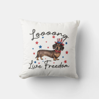 Almofada Dachshund Art Long Live Freedom