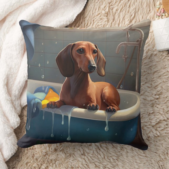 Almofada Dachshund Bathtime (Cobertor)