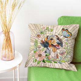 Almofada Dachshund dog - Doxie - mosaico colorido