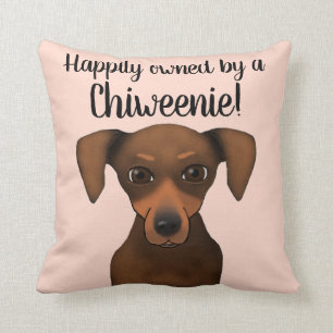 Almofada Dachshund feliz possuído bonito da chihuahua de