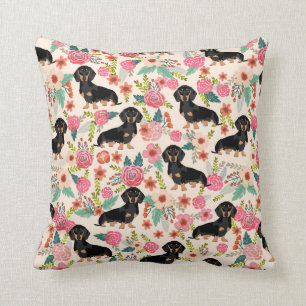 Almofada Dachshund florals impressão travesseiro presente