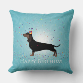 Almofada Dachshund Happy Birthday Design