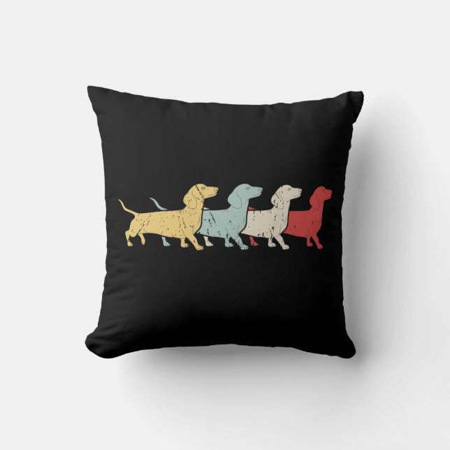 Almofada Dachshund Retro Vintage (Frente)