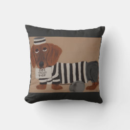 Almofada Dachshund Treat Thief Jailbird