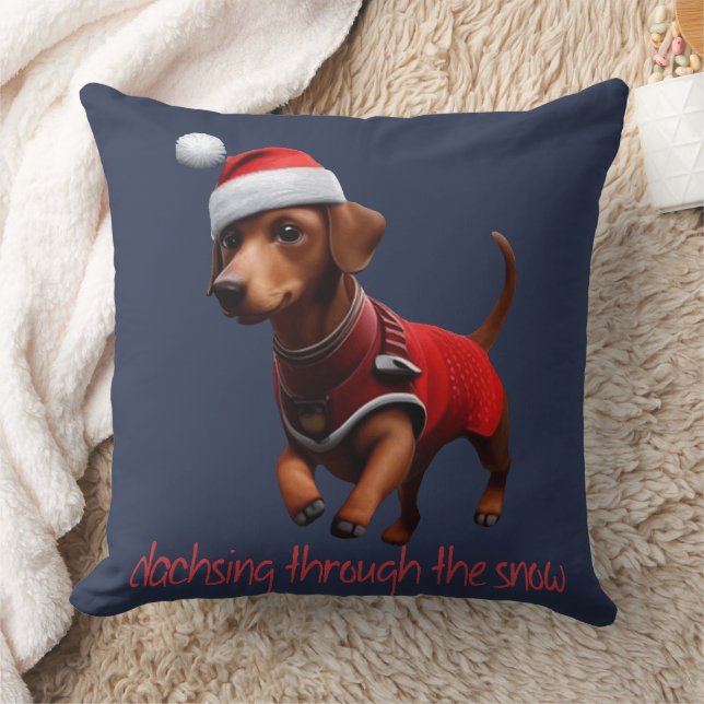 Almofada Dachsing Through The Snow Dachshund Cachorro Salsi (Cobertor)