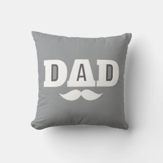 Almofada Dad Throw Pillow Mustache Brow Black Grey Orange