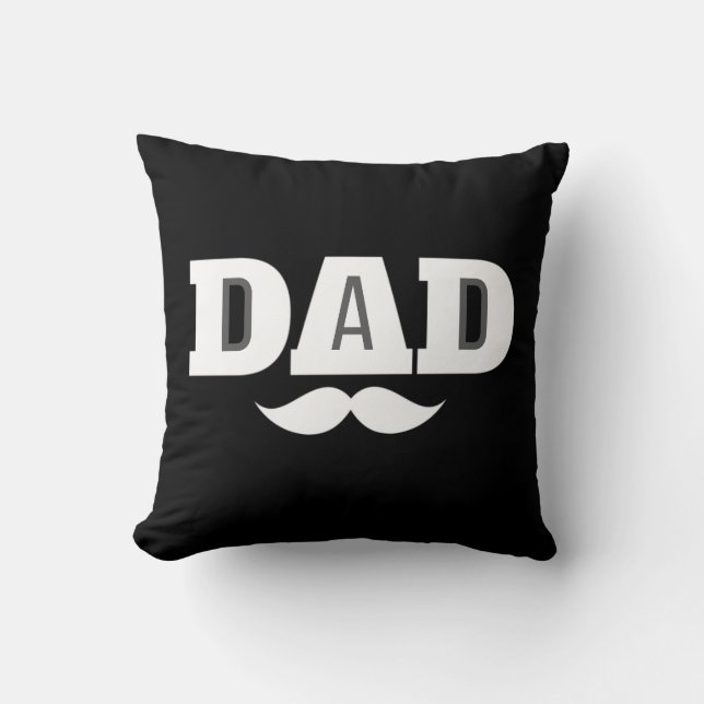 Almofada Dad Throw Pillow Mustache Brow Black Grey Orange (Frente)