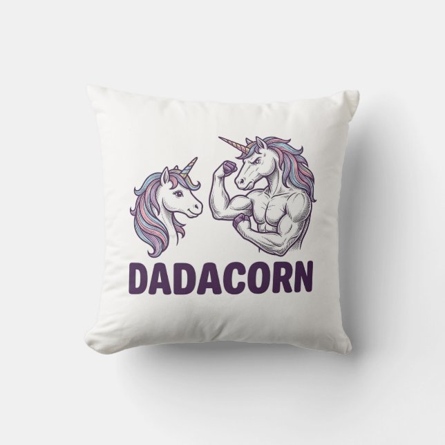 Almofada Dadacorn Camiseta De Pai De Unicórnio Engraçado Pr (Frente)