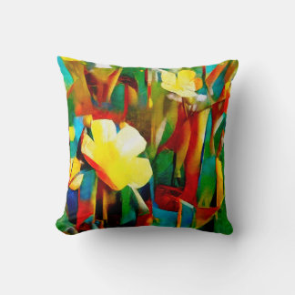 Almofada Daffodils. Composição floral de abstrato num cubis