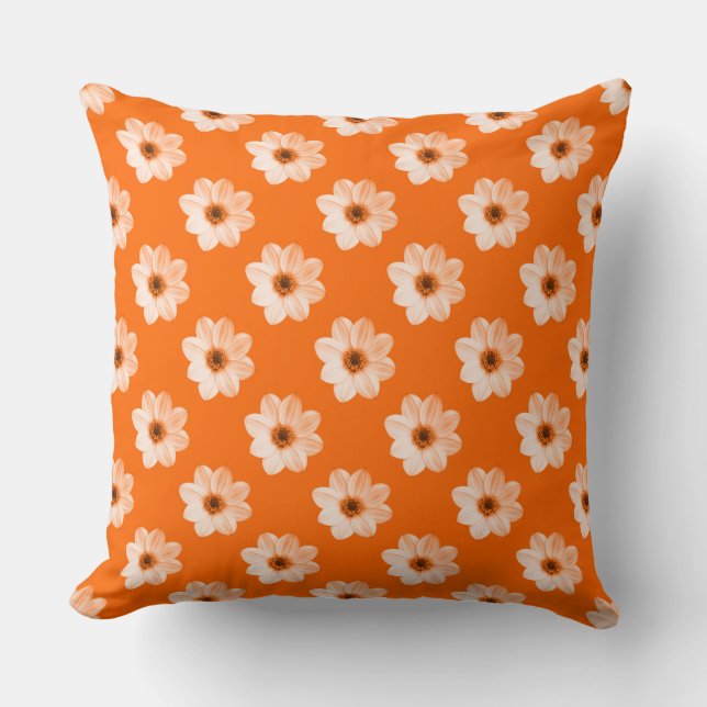 Almofada Dahlia Pattern - Laranja (Frente)