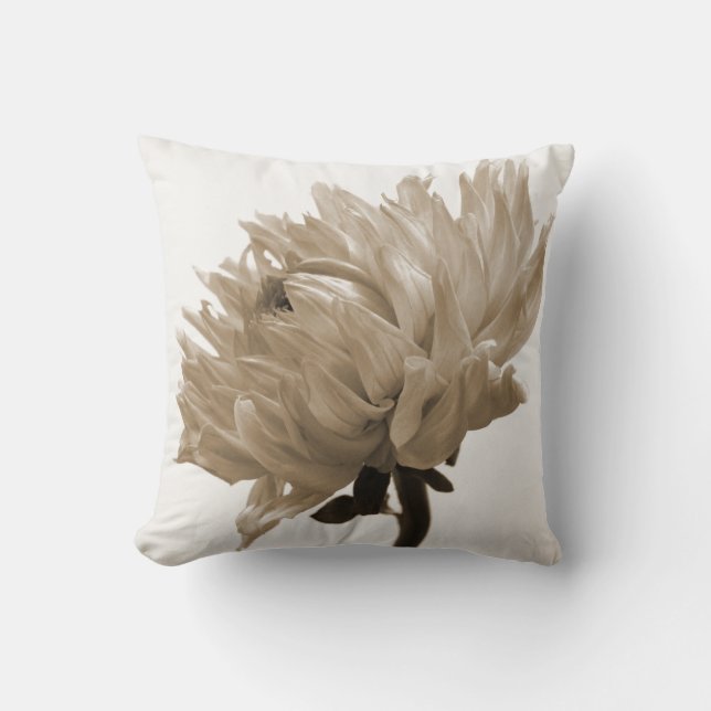 Almofada dahlia sepia impressão (Frente)