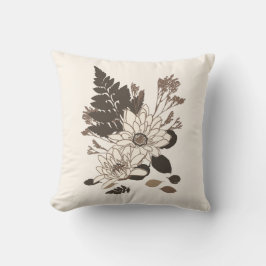 Almofada Daisies and Leaves - transparente no creme.